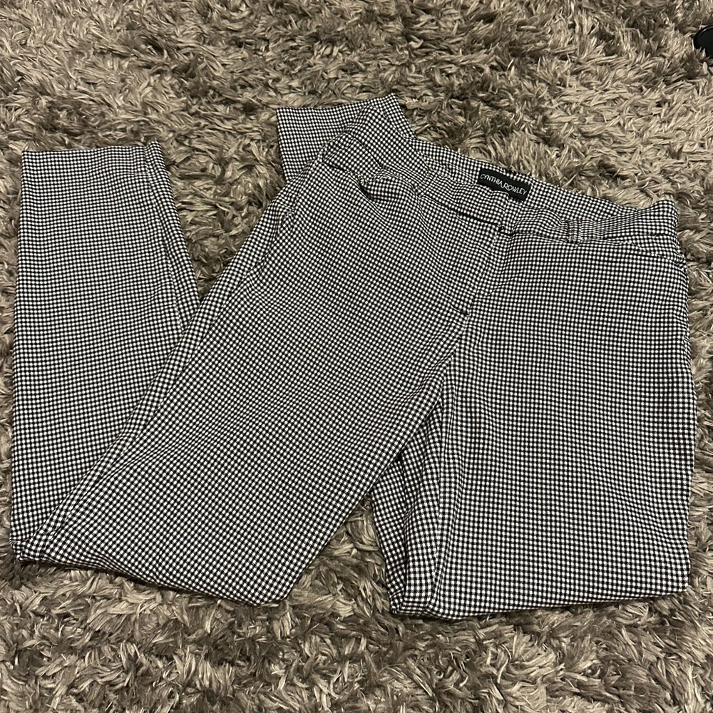 Black and white Cynthia Rowley plaid pants